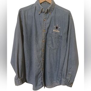 Vintage Men's Large Cowboy's Logo Denim  Shirt.